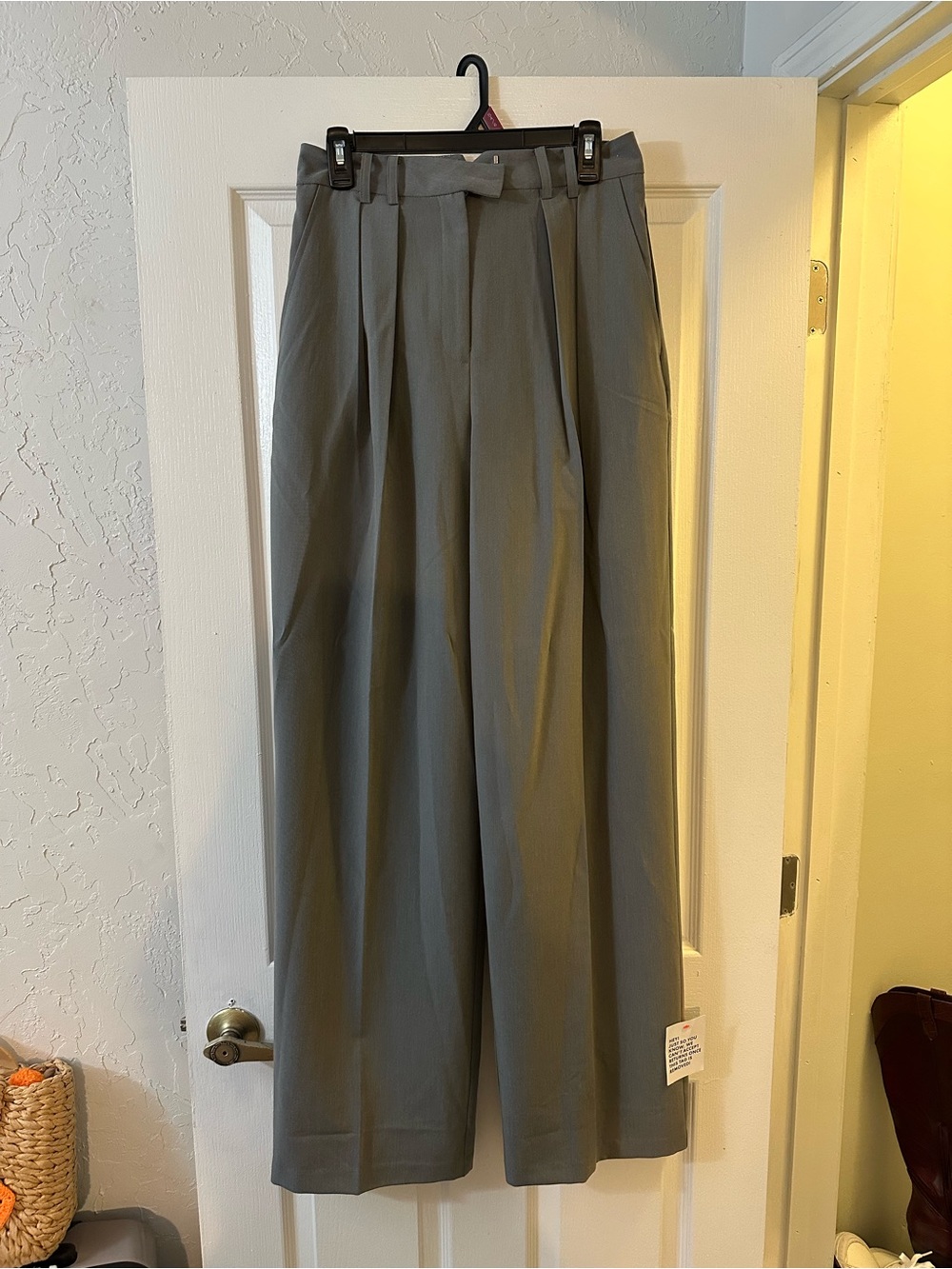 ASOS tall High-Waist Pleated Wide-Leg Trousers - Gray